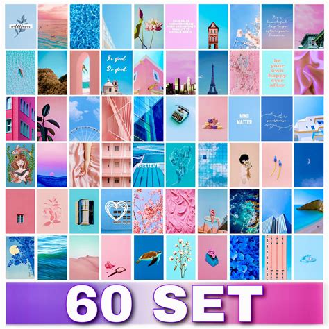 Buy Nestfest Pink Aesthetic Wall Collage Kit 60 Set 4x6 Pic Collage