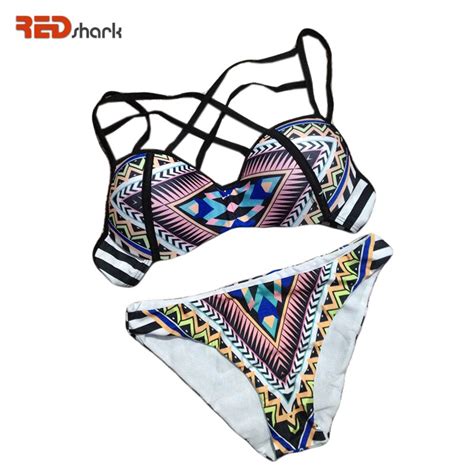 redshark 2017 hot design retro style simple model brazilian sexy printing swimsuit bikinis set