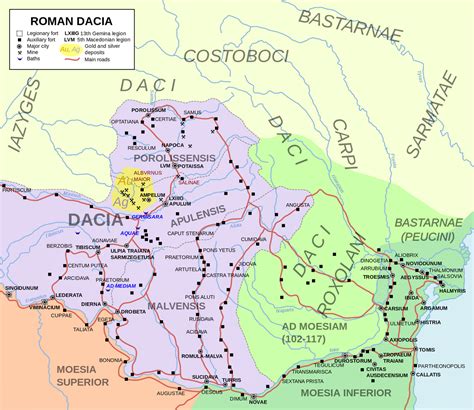 Mapa Dacia Y El Imperio Romano Dacia And The Roman Empire