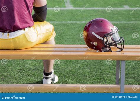 Football Player And Helmet Stock Photo Image Of Stadium 53139978