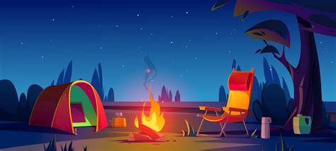 Free Vector Set Of People Camping