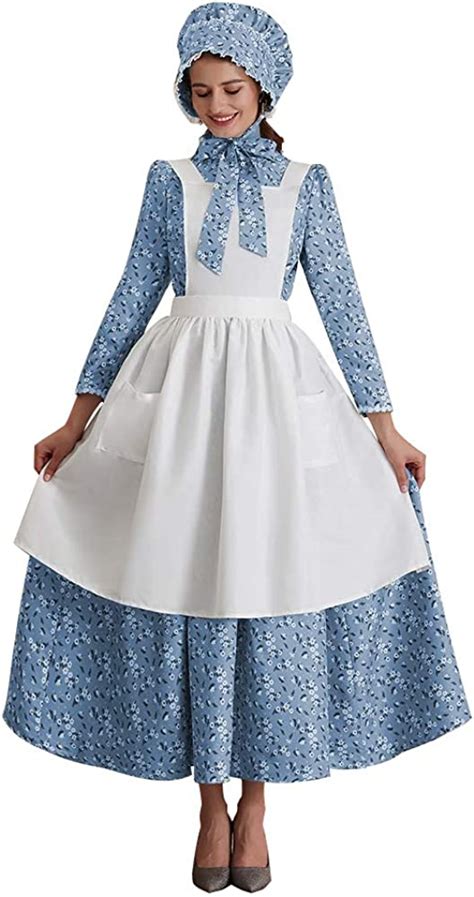 Abaowedding Womens American Pioneer Costume Dress Historical Modest