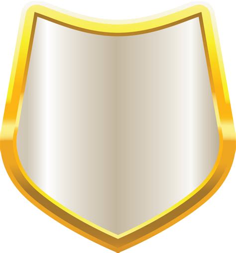 Free Metal Shield With Frame Realistic Vector Illustration Blank