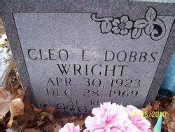Cleo E Dobbs Wright 1923 1969 Find A Grave Gedenkplek