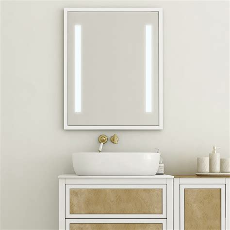 Retro Collection Led Bathroom Mirror 23 X 35 White Baden Haus