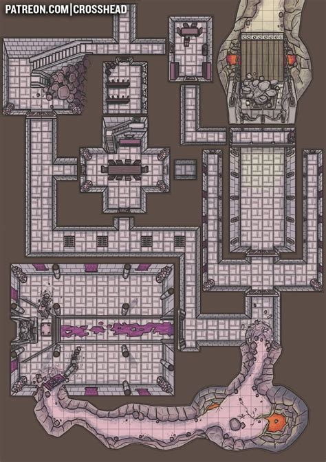 Crossheadstudios Dwarven Fortress Dungeon Battlemap For Dandd Dungeons