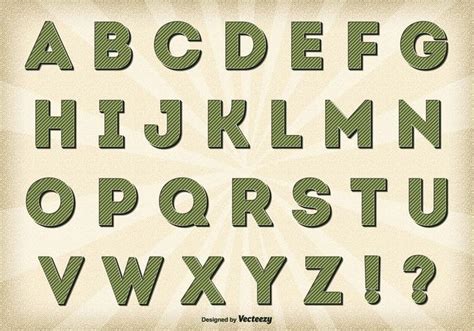 Vintage Retro Style Alphabet Set 110179 Vector Art At Vecteezy