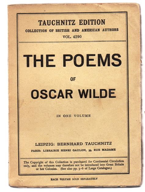 The Poems Of Oscar Wilde By Wilde Oscar Title Page States 1911 While Li