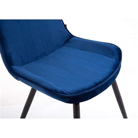 Cala Set Of 2 Blue Velvet Dining Chairs Daals