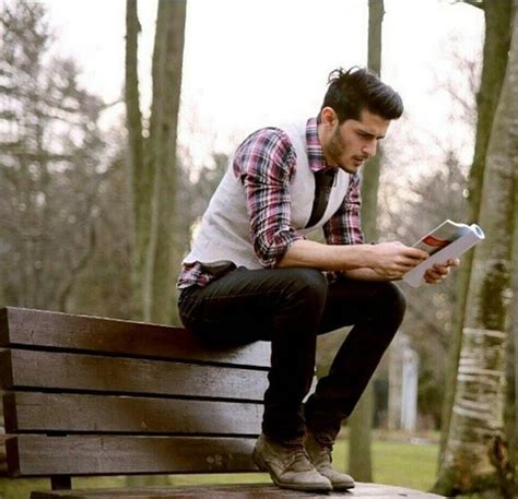 Hot Guys Reading Books On Park Benches
