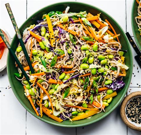 Soba Noodle Salad Recipe Organicville Miso Ginger Dressing