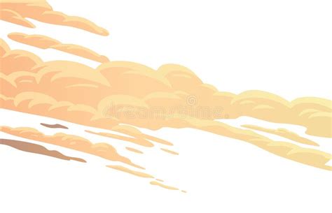 Clouds Cartoon Vector Background Yellow Cirrus Clouds On White