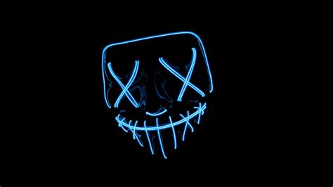 Download Wallpaper 1366x768 Mask Neon Dark Darkness