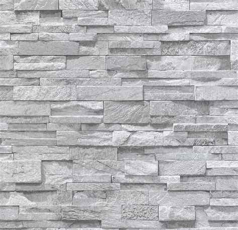 3d Effect Brick Slate Stone Wallpaper Grey Granite Sandstone Textured