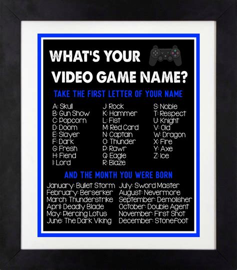 Whats Your Video Game Name Video Game Name Etsy In 2021 Video Game Names Cool Gamer Names