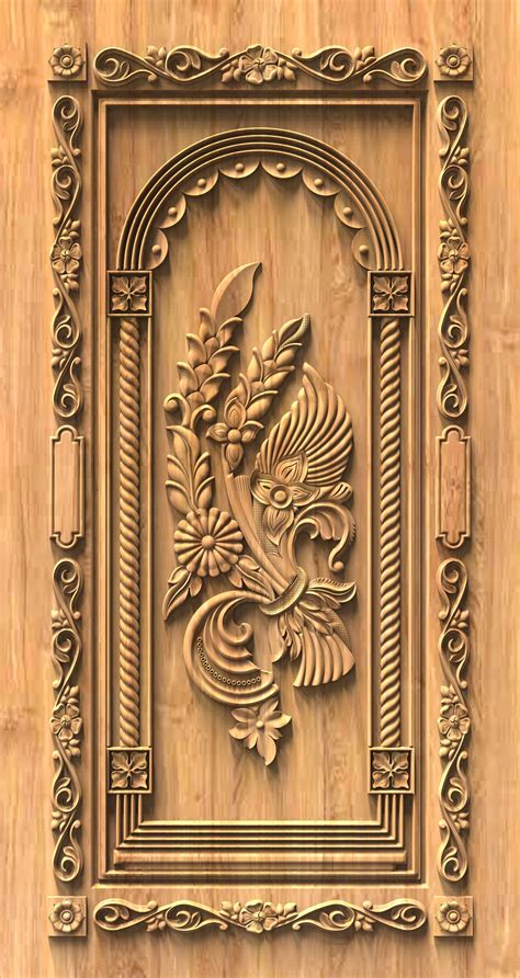 An Intricately Carved Wood Panel With Ornate Carvings