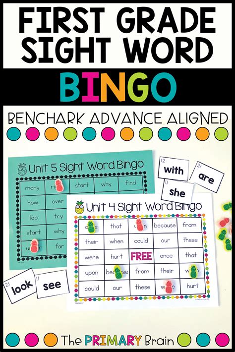First Grade Sight Word Bingo Game Boards To Practice High Frequency