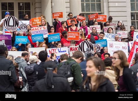 activists community leaders and politicians gather on the steps of city hall in new york to