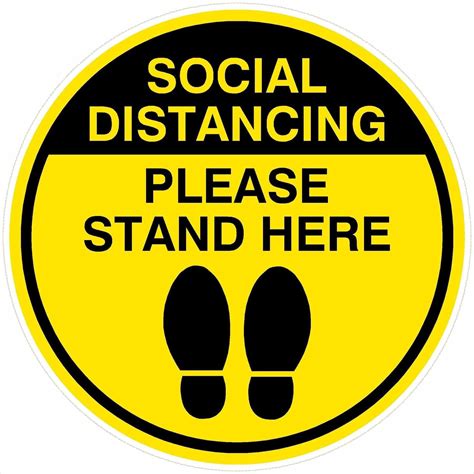 Social Distancing Please Stand Here Floor Sticker