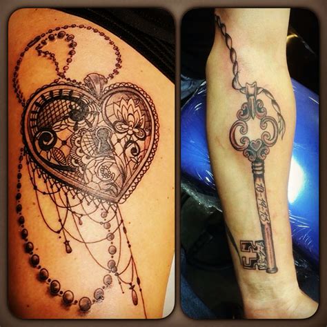 Matching Ink My Husband And Is Heart Locket And Key Couples Tattoos