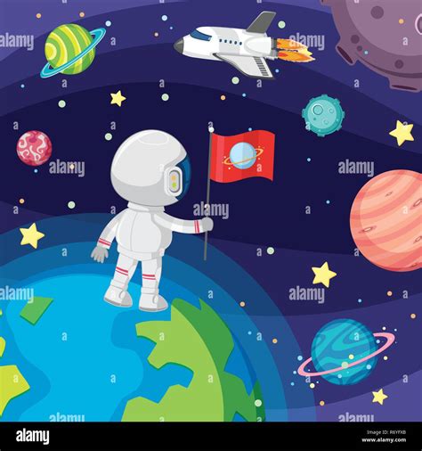Floating In Space Stock Vector Images Alamy