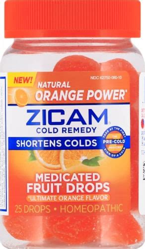 Zicam Medicated Orange Flavor Cold Remedy Fruit Drops 25 Ct Kroger