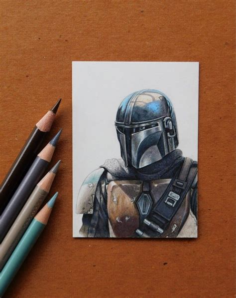 Colored Pencil Drawing Of The Mandalorian By Éowyn Prusak Prismacolor
