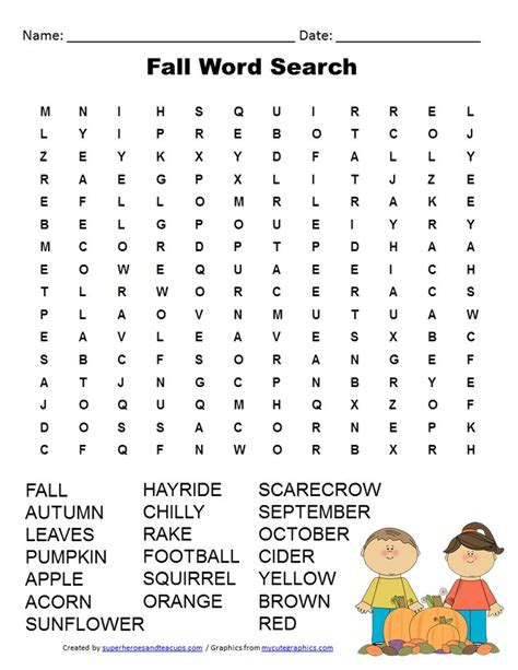 Fall Word Search Free Printable Learning Ideas For Parents Fall