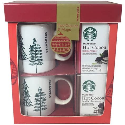 Starbucks Holiday Mug For Two With Peppermint Hot Cocoa Mix And Double