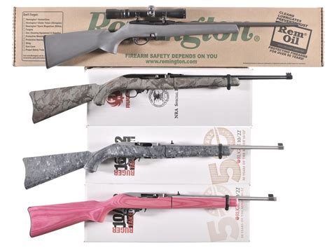 Four Rifles Remington 597 And Three Ruger 1022 Models Rock Island