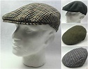 STRATFORD English Tweed County Flat Cap Mens Driving Hat Wool MADE IN ...