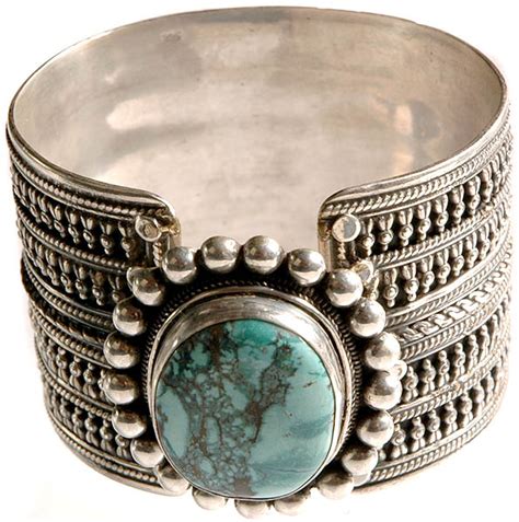 Spider S Web Turquoise Cuff Bangle Exotic India Art