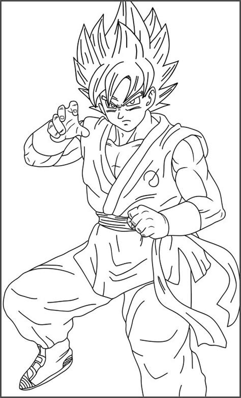 Dibujos Para Colorear De Dragon Ball Z Goku Fase Dios Para Colorear