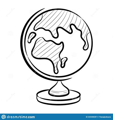 Doodle Globe World With Simple Hand Drawn Vector Illustration Stock