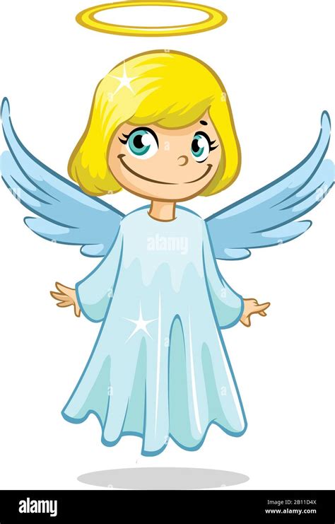 Vector Illustration Cute Christmas Angel Character Stock Vector Image