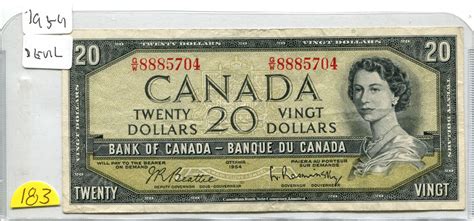 1954 Bank Of Canada 20 Dollar Bill Schmalz Auctions