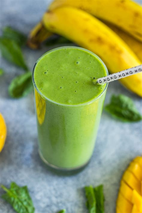 4 Ingredient Spinach Mango Banana Green Smoothie Gimme Delicious