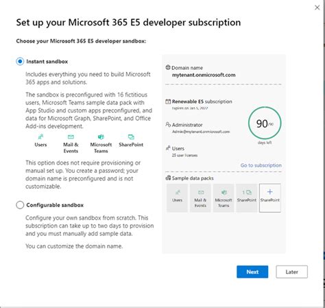 Set Up A Microsoft 365 Developer Sandbox Subscription Microsoft Learn