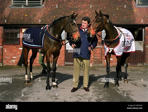 The Racehorse Trainer Paul Nicholls At His Manor Farm Stables Ditcheat