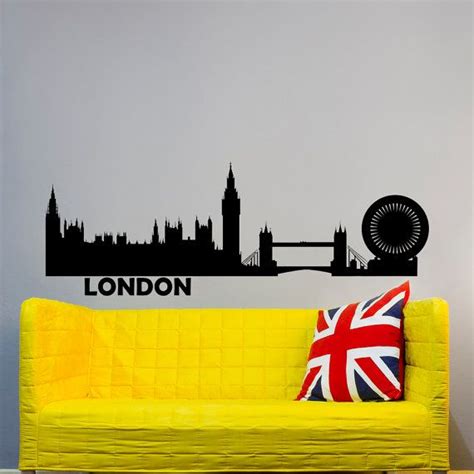 London Skyline Wall Decal City Silhouette Great Britain London Etsy