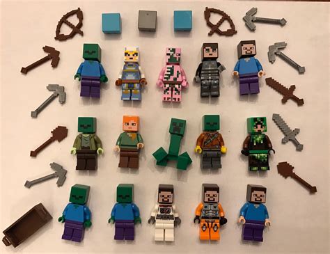 6 Lego Minecraft Minifigs Figures Lot Random Bulk W Etsy