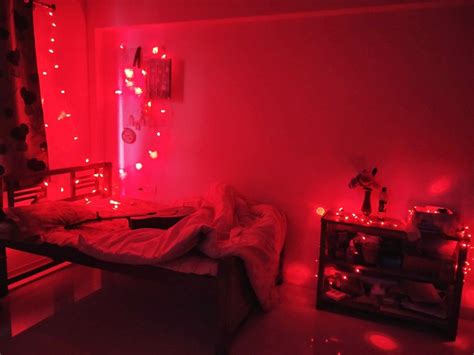 Red Led Lights Aesthetic Bedroom