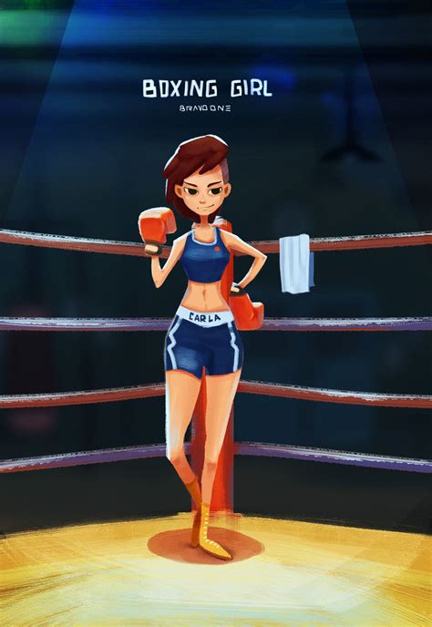 Artstation Boxing Girl Wang Dada Boxing Girl Girl Cartoon Boxing