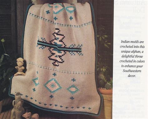 Rare~native American Afghan Crochet Pattern~magazine With