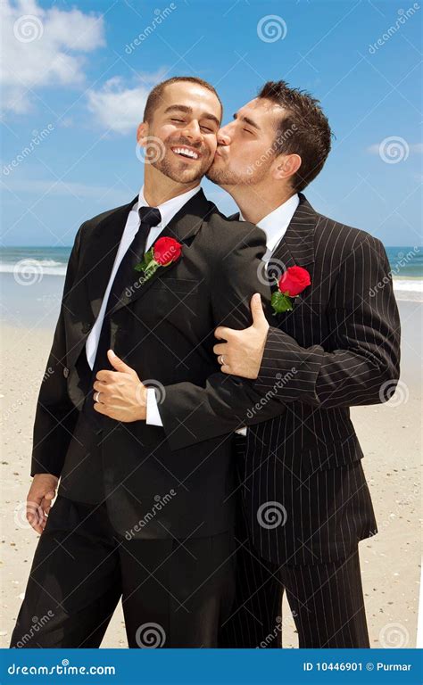 gay grooms kissing stock image image of formal beard 10446901