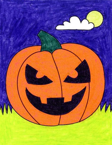 How To Draw A Cartoon Pumpkin