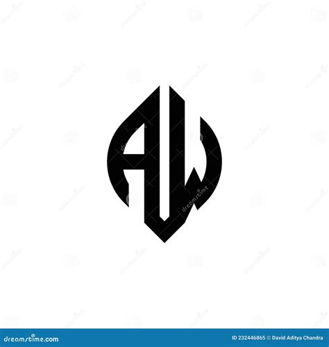 Aw Logo Monogram Geometric Shape Style Stock Vector Illustration Of