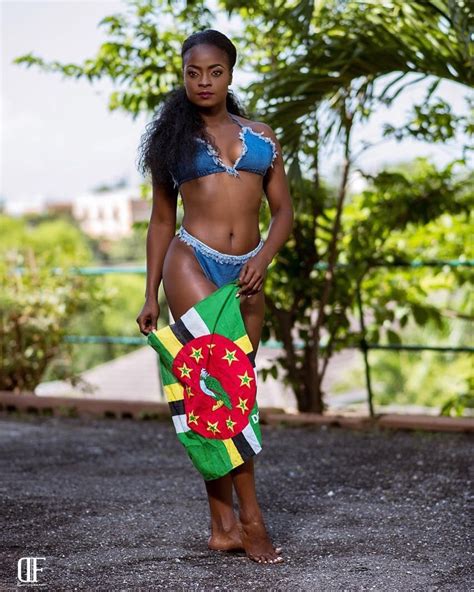 Dominica Woman With Flag Beautiful Dark Skinned Women Beautiful Black Women Haiti Puerto