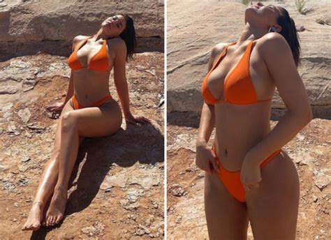 Kylie Jenner Soaks In The Sun In Tiny Orange Bikini During Her Vacation