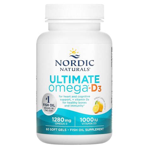 nordic naturals ultimate omega d3 lemon 60 soft gels